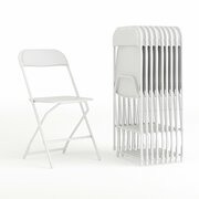 Flash Furniture Hercules Series Plastic Folding Chair White - 10 Pack 650LB Weight Capacity Comfortable Event Chair-Lightweight Folding Chair 10-LE-L-3-WHITE-GG
